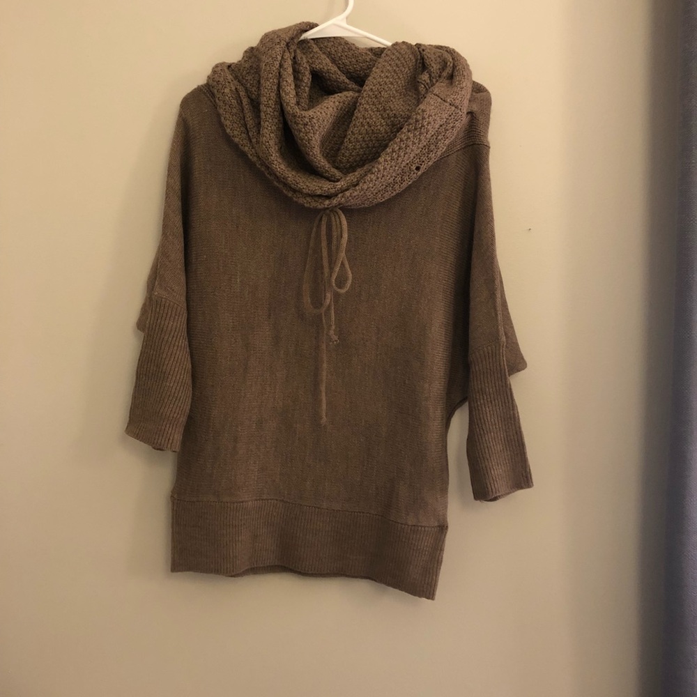 Brown cowl neck sweater from Altard State